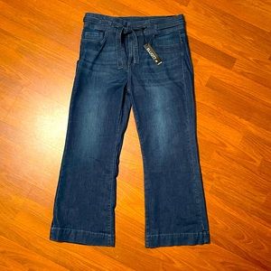 NWT flare jeans with tie waist.
